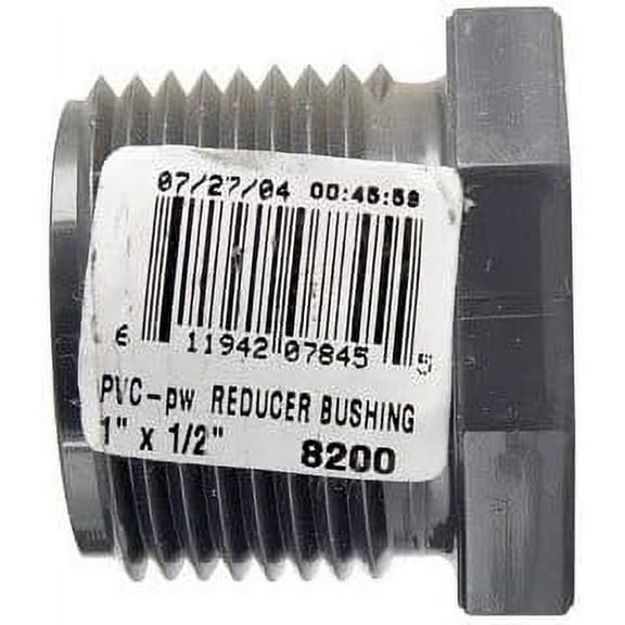 Charlotte Pipe Reducing Bushing Sch 80 PVC MPT x FPT - 1 in x 1/2 in, Gray