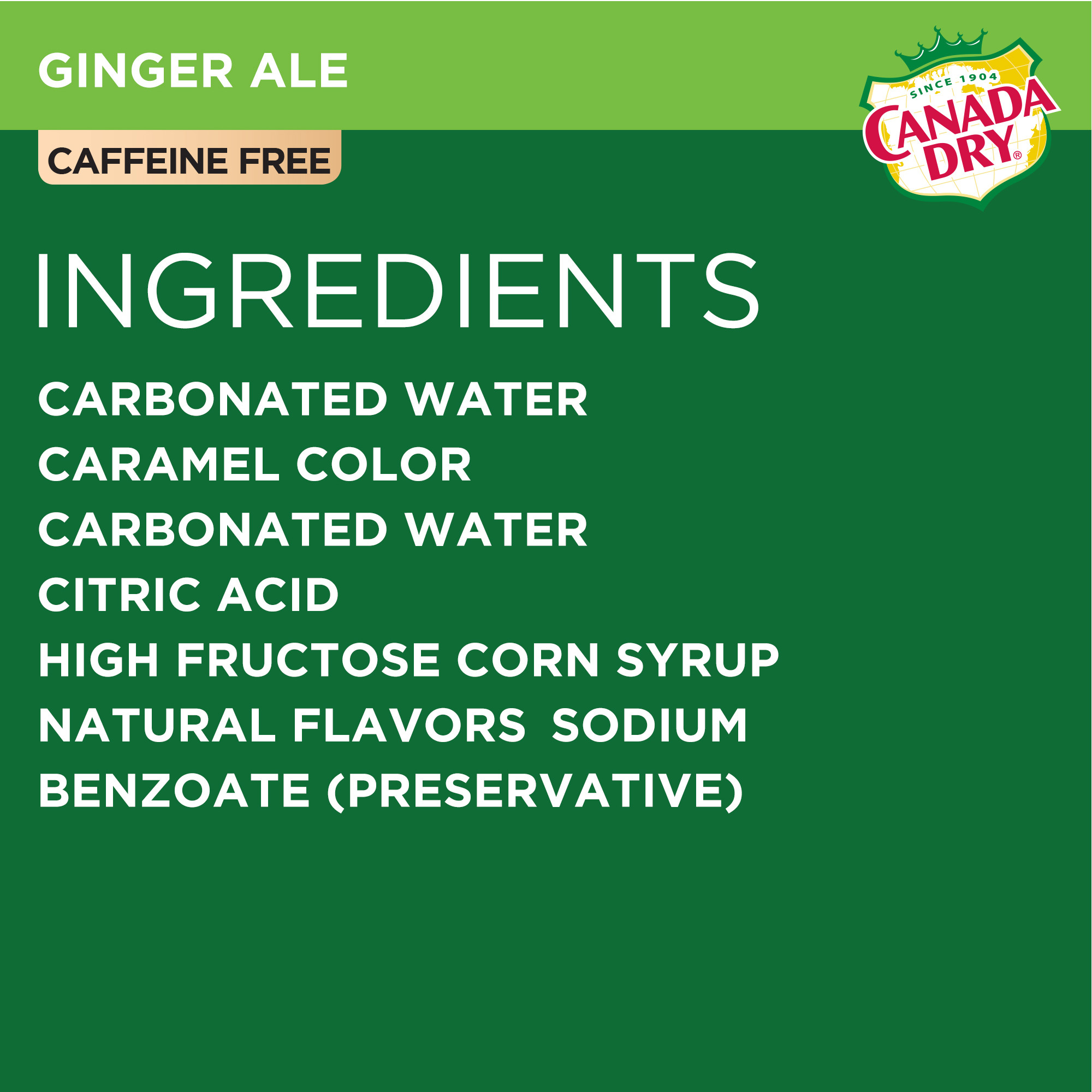 Canada Dry Caffeine Free Ginger Ale Soda Pop, 20 fl oz, Bottle - image 4 of 11