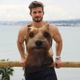 thumbnail image 6 of Salouo Sunflower Cute Puppy for Men's Tank Tops,Sleeveless Muscle Shirts for Men Quick Dry Workout Tank Top Gym Muscle Tee Fitness Bodybuilding Sleeveless T Shirt-3X-Large, 6 of 7
