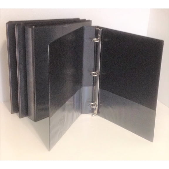 Black Vinyl 3-Ring View Binder for 8.5" x 11" Sheets, 1" Capacity, Wilson-Jones Brand (362-14) - Pack of 4 Binders