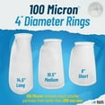 thumbnail image 3 of Aquatic Experts 4 inch Ring 100 Micron Felt Filter Socks - Medium, 2-Pack, 4" x 10.5", 3 of 9