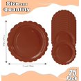 thumbnail image 3 of HEIPINIUYE 25 Pieces Brown Paper Plates 7 Inch Brown Scalloped Plates Disposable Dinner Plate for Wedding Baby Shower Birthday Party Dessert Plate, 3 of 7