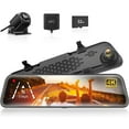 thumbnail image 1 of WOLFBOX Rearview Mirror Dash Cam, 4K Front and 1080P Rear Dash Cam, 12" Backup Dash Camera for Cars with Night Vision, Free 32GB Card, 1 of 14