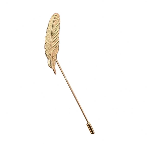 Grofry Brooch Elegant Decorative Vintage Men Feather Lapel Pin for Suit
