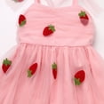 thumbnail image 6 of IBTOM CASTLE Toddler Baby Girls Birthday Party Princess Tutu Dress Floral Backless Ruffle Tulle Dresses for Cake Smash 2-3 Years Pink Strawberry, 6 of 8