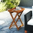 thumbnail image 2 of Gymax Outdoor Wood Tray Table w/Removable Serving Tray & Folding Frame for Porch, 2 of 8