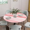 thumbnail image 2 of Pink Ombre Fitted Tablecloth with Elastic Edged, Round Table Cloth for Dining Table, Modern Abstract Art Farmhouse Waterproof Oil Proof Table Cover for Indoor Outdoor 45"-54", 2 of 8