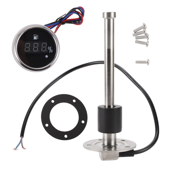 Kit de unidad de envío de combustible y medidor Unique Bargains Unidad de envío de combustible marino 7.09" tono metálico plateado negro 1 juego 0-190 Ohm