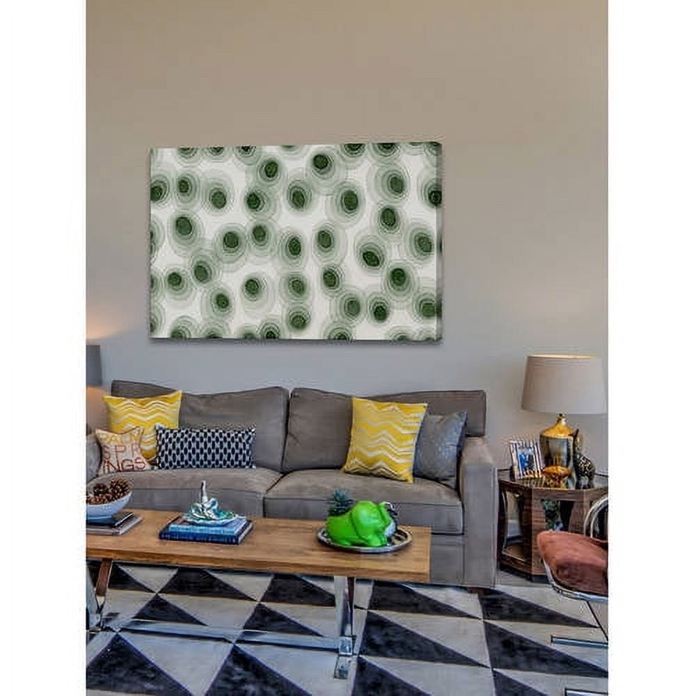 Marmont Hill "Earthy Green Ovals" by Nikki Galapon Painting Print on Wrapped Canvas