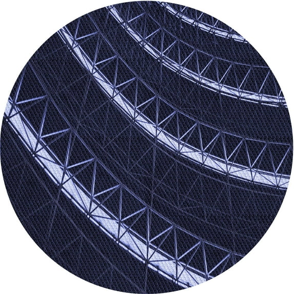 Ahgly Company Indoor Round Patterned Deep Periwinkle Purple Area Rugs, 4' Round
