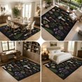 thumbnail image 5 of Area Rugs 5'x7', Mushroom Leaves Carpet Runner Indoor Outdoor Rugs Home Decor Aesthetic, Black Country Botanical Berry Flowers Non Slip Mats Washable Accent Rug for Living Room Bedroom, 5 of 8