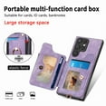 thumbnail image 5 of SaniMore for Samsung Galaxy S24 Ultra Wallet Case, [RFID Blocking] Elastic Card Slot Vehicle Magnetic PU Leather Ring Holder & Lanyard Stand Money Pocket Cover for Samsung S24 Ultra 5G, Purple, 5 of 12