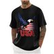 thumbnail image 2 of Tops para hombre, blusas y camisas de cuello redondo y manga corta para hombre, blusas casuales de moda con cuello redondo y estampado para hombre, blusas de poliéster para hombre., 2 of 6