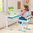 thumbnail image 4 of Gymax Kid's Study Desk & Chair Set Height Adjustable with Tilt Desktop & Footrest Blue, 4 of 10