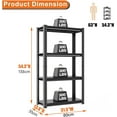 thumbnail image 3 of 4-Tier Kitchen Storage Shelves, Island Table for Kitchen, Metal Shelves Organizer, Microwave Stand, Coffee Bar for Small Spaces, Adjustable Shelves for Pantry, Living Room (13.8"Dx31.5"Wx54.3"H), 3 of 11
