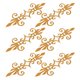 thumbnail image 3 of parches largos de flores para planchar, bordados dorados, para disfraces, adornos florales retro para ropa, manualidades DIY., 3 of 6