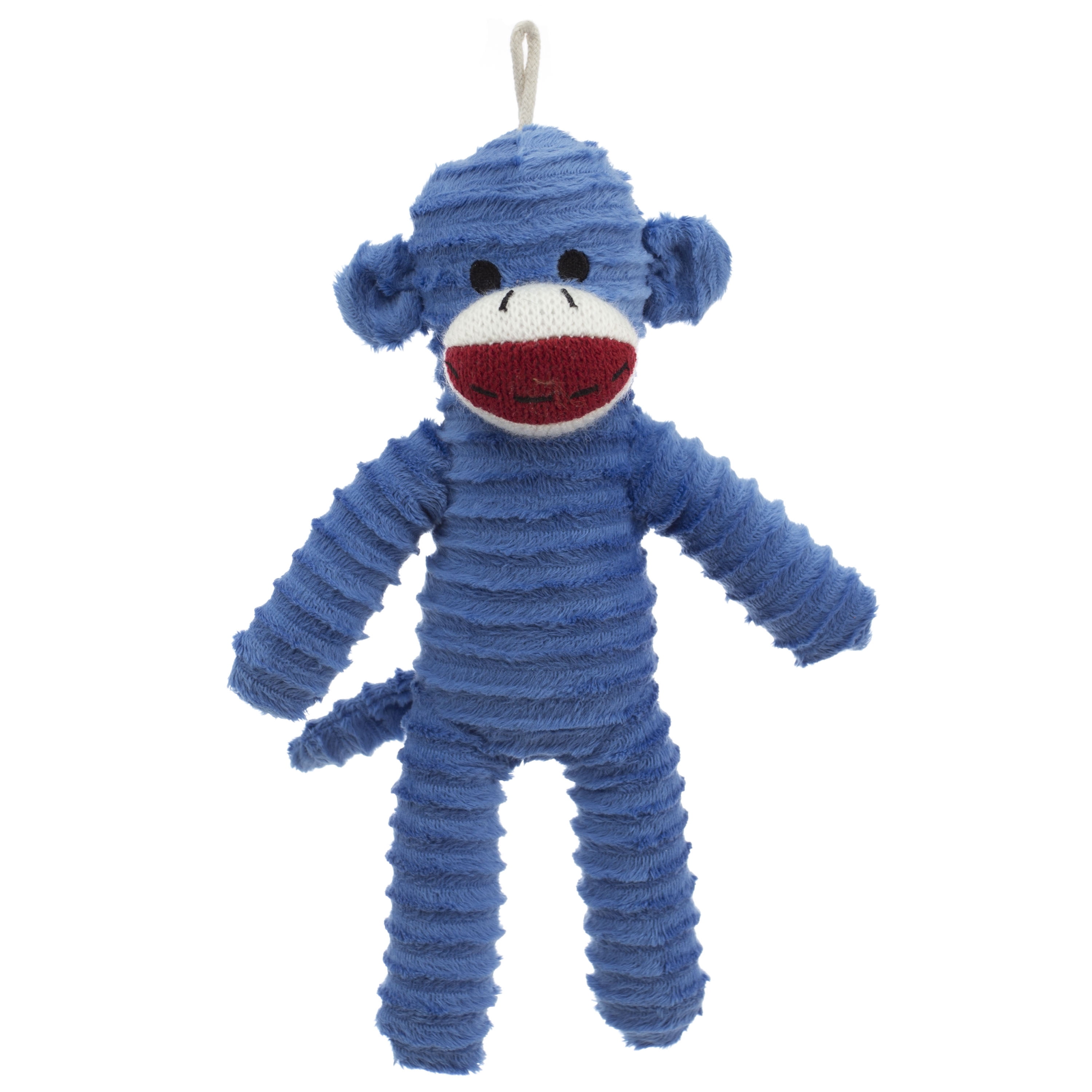 9.75inch Plush Corduroy Squeaky Blue Sock Monkey Pet Toy - Walmart.com