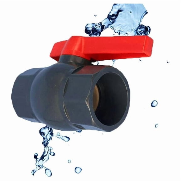 PVC Ball Valve - U-Shaped Water Supply Valve - Compact Female - Two-Way Ball Valve for Flow Control and Shut-Off (DN32 Φ40mm)