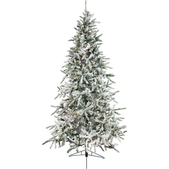 Fraser Hill Farm Prelit LED White 6.5-ft Mountain Pine Artificial Slim Christmas Tree, FFMPS065-5SN