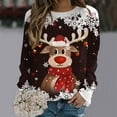 thumbnail image 2 of Sgkm Womens Blouses Dressy Casual Christmas Deer Head Printed Sweaters Cute Tops for Women Merry Christmas XXL, 2 of 4