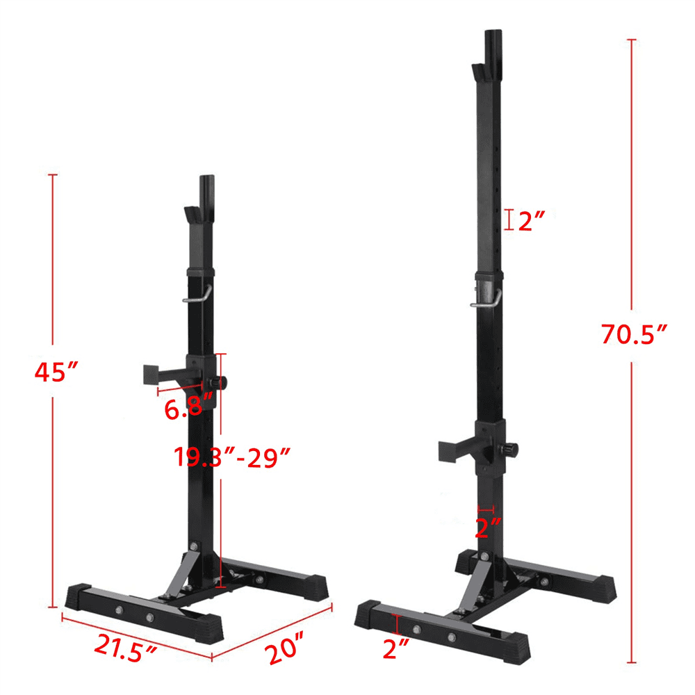 Alden Design 2 Pieces Adjustable Standard Solid Squat Barbell Weight Rack Stands