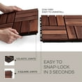 thumbnail image 2 of 30 Pcs Interlocking Deck Tiles, Patio Flooring - Outdoor Waterproof Acacia Wood Tiles for All Weather Use - Balcony, Backyard, Indoor & Outdoor (Dark Brown), 2 of 6