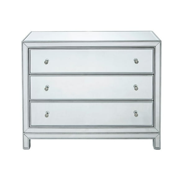 Chest 3 drawers 40in. W x 16in. D x 32in. H in antique silver paint