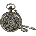 thumbnail image 1 of Reloj de bolsillo retro para mujer, reloj analógico de cuarzo con cadena, regalo, 1 of 4