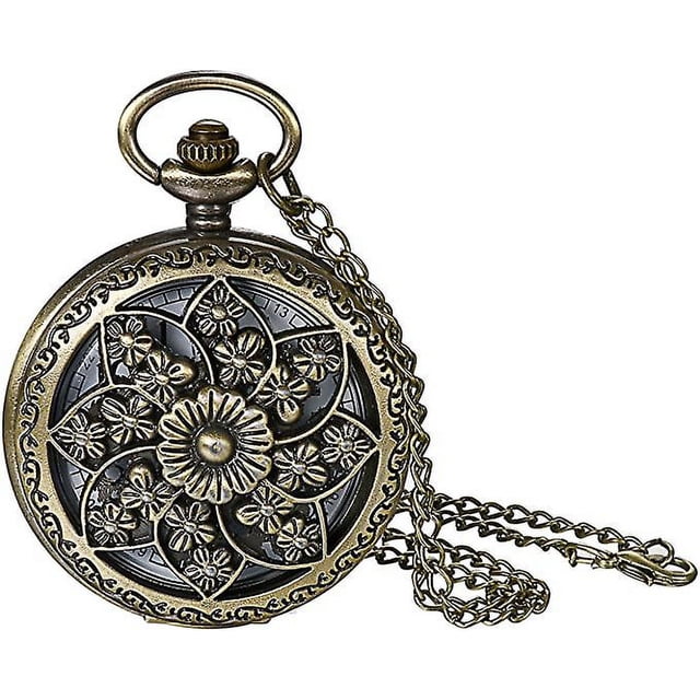 Reloj de bolsillo retro para mujer, reloj analógico de cuarzo con cadena, regalo