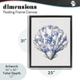 thumbnail image 3 of Funky Toile Seashell Black Framed Floater Canvas Wall Art, design by Lettered and Lined, 3 of 10