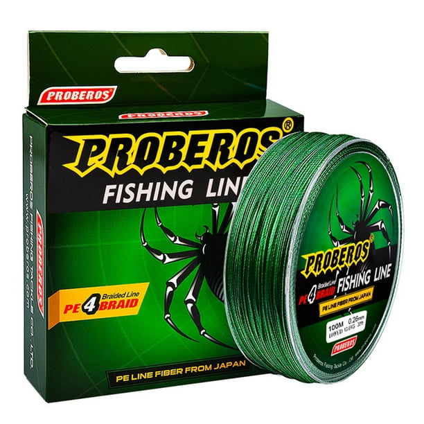 100M Super Strong PE Braided Fishing Line 8LB Green Green 0.23mm