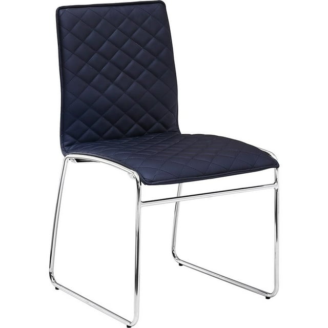 Best Master Furniture Duncan 18.5" Modern Faux Leather Dining Chair in Chrome
