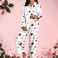 thumbnail image 6 of SOFTCCLO Womens Pajamas Set Valentine's Day Theme Print Long Sleeve Shirts Pants Casual Cozy Loungewear Nightwear 2 Piece Sets for Women Red M, 6 of 9
