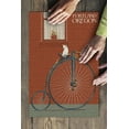 thumbnail image 3 of Portland, Oregon, Bicycle and Cat Letterpress (19x27 inches, Premium 500 Piece Jigsaw Puzzle for Adults and Family, Made in USA), 3 of 4