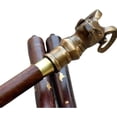 thumbnail image 3 of Maritime Treasuresr Antique Brass Walking Cane Mountain Goat Style Walking Stick Brass Bronze Handle Decorative Design Medieval Replicas Cosplay Wooden Seniors Walking Stick, 3 of 3