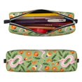 thumbnail image 2 of Naloa Snake And Floral Leather Pencil Case, Makeup Pouch, Zipper Pouch for Daily Essentials, Storage Organizer, Cosmetics and Stationary Bag, 2 of 7