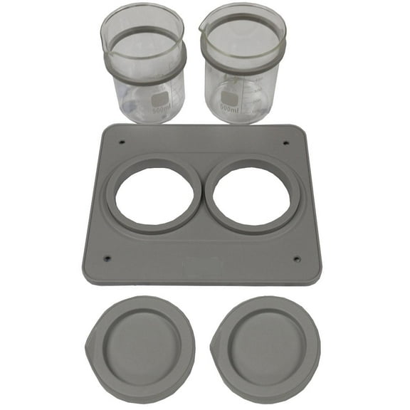 iSonic Bhk02a Abs Plastic, Borosilicate Glass Double Beaker Holder For P4861, P4862 And P4875 (Including Two 500ml Beakers, Two Beaker Covers)