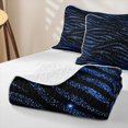 thumbnail image 4 of Homewish Zebra Print Quilt King, Black Blue King Coverlet Set, Animal Theme Decor, 3-Piece 1 Bedspread and 2 Pillowcases, 4 of 7