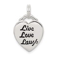 thumbnail image 4 of 925 Sterling Silver LIVE LAUGH LOVE Heart Shaped Pendant, 4 of 5