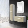 thumbnail image 4 of Armario de pared con un espejo, puerta única, organizador de almacenamiento multiusos, estantes, muebles para el hogar, acabado blanco brillante, 4 of 5