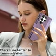 thumbnail image 5 of Compatible with Samsung Galaxy S24 Ultra Wallet Case for Women, Crossbody Strap Phone Case PU Leather Zipper with Wrist Strap Flip Cover Credit Card Holder Rugged for Samsung Galaxy S24 Ultra, Purple, 5 of 9
