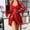 Red, variant on Women's Sexy Robe Set 2 Piece Pajamas Sets Lace Cami Nightgown with Kimono Robes Nightwear