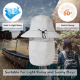 thumbnail image 4 of Sombrero de pesca con protección solar para exteriores, de 55 a 60 cm, transpirable, para hombre y mujer, para montañismo, 4 of 5