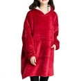 thumbnail image 2 of Sudadera con capucha para hombre y mujer, jersey holgado de franela para el hogar, camisón cálido de polar, manta para TV, 2 of 6