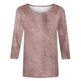 thumbnail image 5 of Enjoytime Fall Shirts Women Casual Blouses Sequin Print Round Neck 3/4 Length Sleeve Womens Tops Winter Women Clothing, 5 of 5
