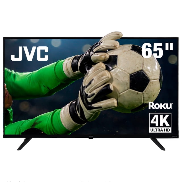 JVC Smart TV 65 pulgadas 4K UHD LED Frameless Roku TV Dolby Audio WiFi 4 HDMI 2 USB AV Netflix YouTube Prime Video Modelo SI65URF
