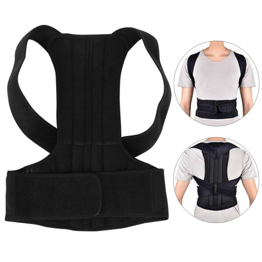 Posture Corrector for Men and Women, Spine and Back Support, Adjustable Shoulder Back Brace for Slouching & Hunching, Providing Pain Relief for Neck, Back, Shoulders (Black)