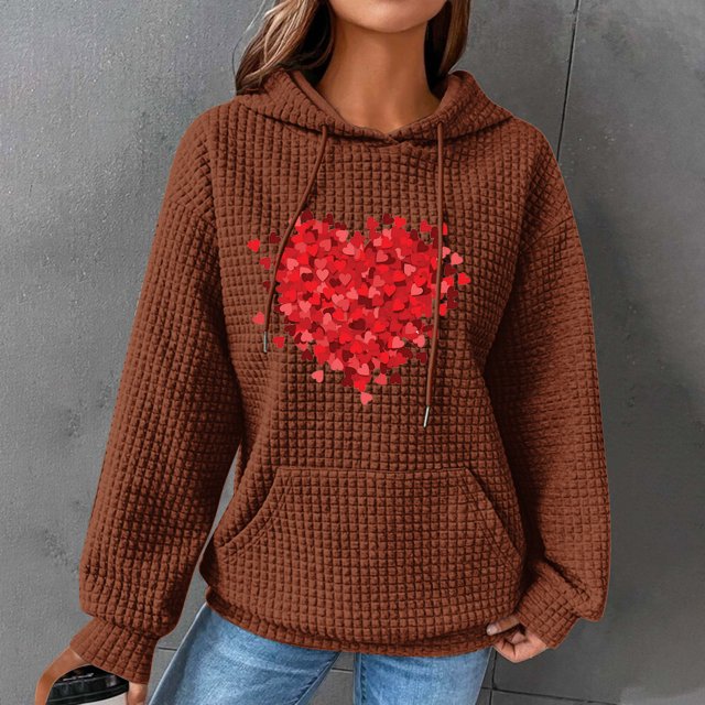 Qiopertar Chandail en Molleton à Manches Longues Col Rond Imprimé pour Femmes, Ample, Pull, Blouse en Solde, Livraison Gratuite à Moins de 5$, jusqu'à 90 % de Réduction
