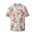 thumbnail image 2 of Lsque Tropical Pitaya print Men's Cuban Collar Short Sleeve Shirt Summer Beachwear Casual Button Down Fashionable Vacation Leisure Shirt-Medium, 2 of 7
