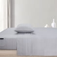 thumbnail image 6 of Sleepdown 100% Cotton Flannel Sheets Twin Size Bed Sheets Set with Deep Pockets, Brushed Flannel with Elastic Fitted Sheet Set, Soft & Cozy Sheets, 3 Piece Bedding and Pillowcase set, Grey Pin Stripe, 6 of 7